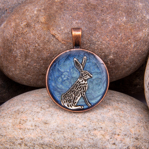 Moon Gazing Hare Pendant (#1187)
